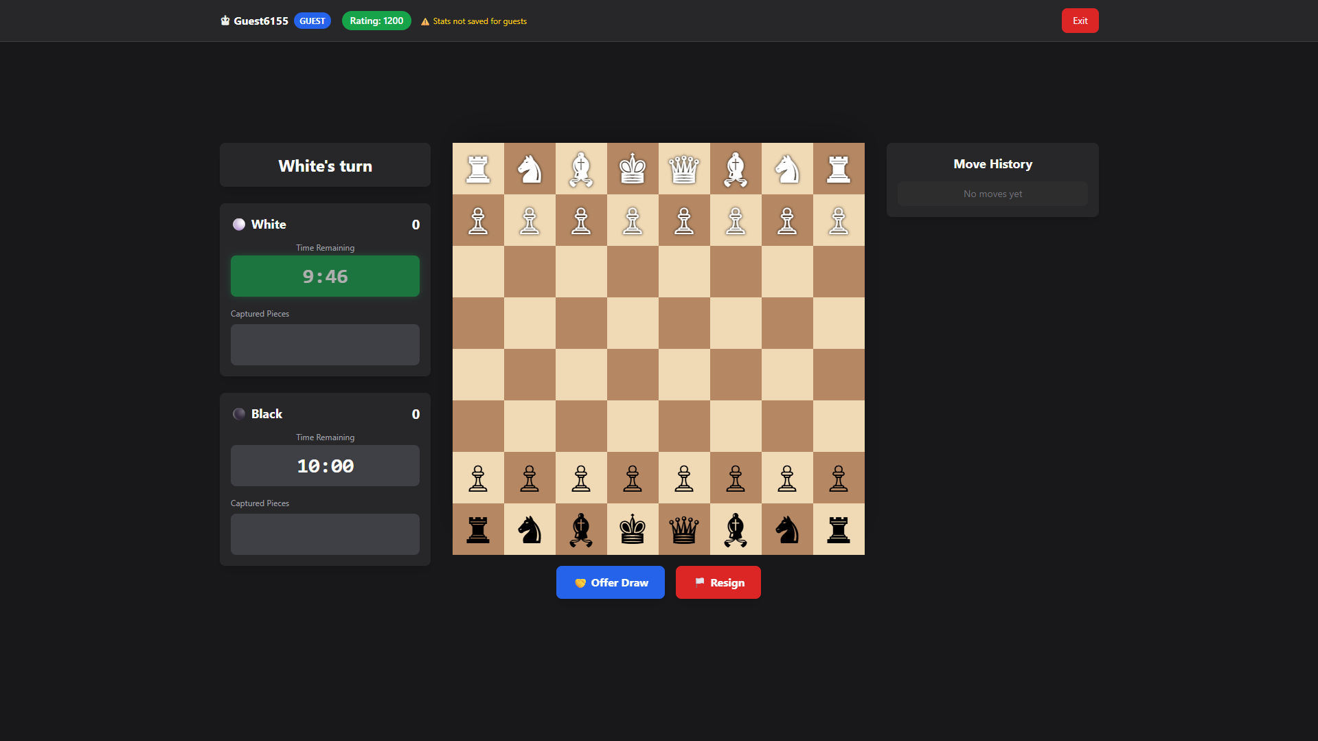 Main preview of Chess website project