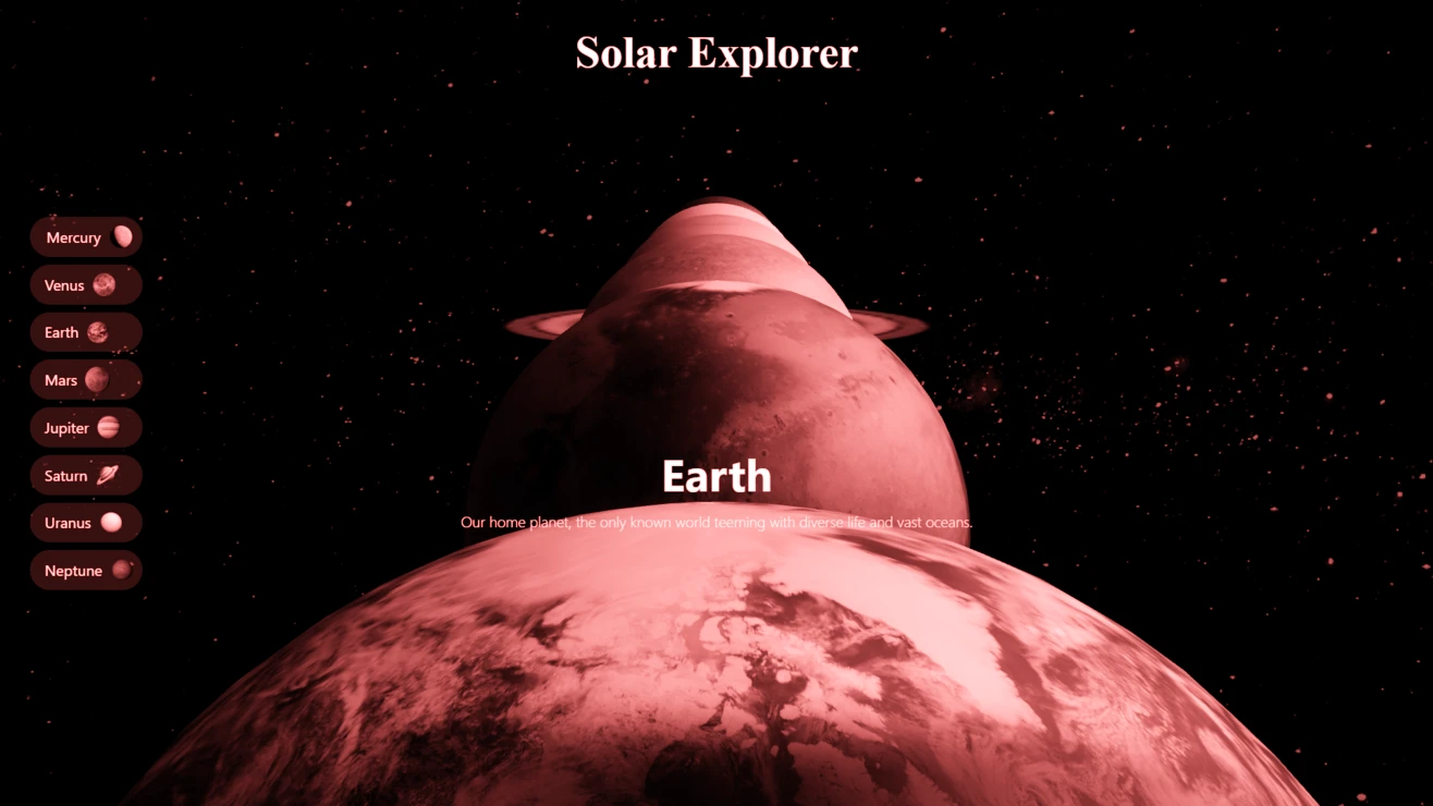 Hover version of 3D Planets Interface preview
